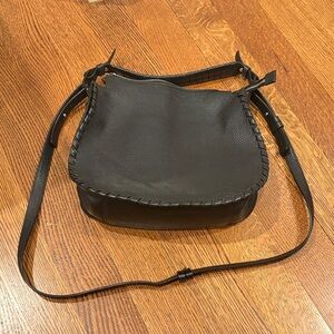All Saints Black Leather Crossbody Bag